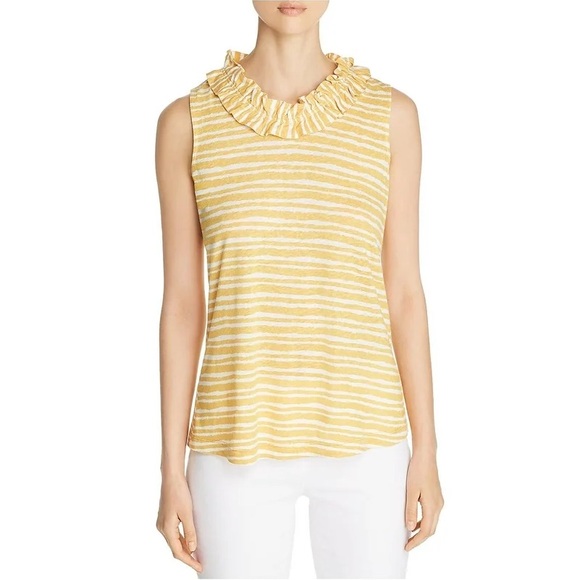 NIC+ZOE Tops - Nic + Zoe Womens‎ Nantucket Linen Blend Sleeveless Top Yellow Size Small